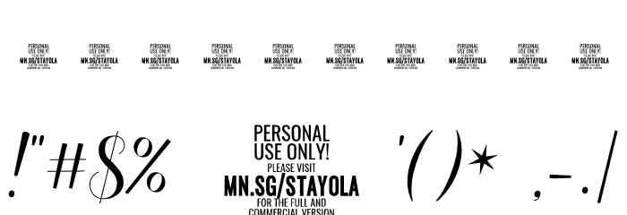 Stayola PERSONAL USE Regular Font OTHER CHARS