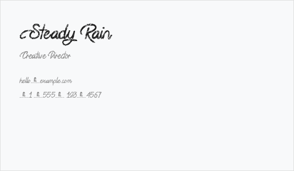 Steady Rain Business Card