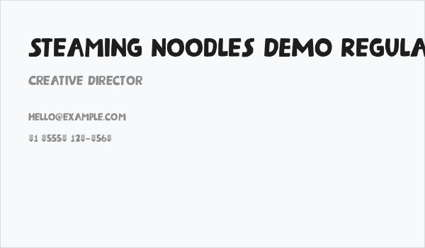 Steaming Noodles DEMO Regular Business Card