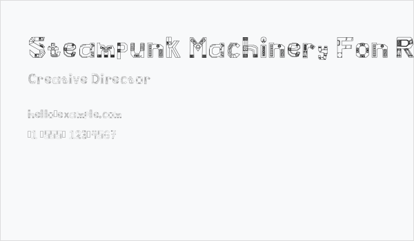 Steampunk Machinery Fon Regular Business Card
