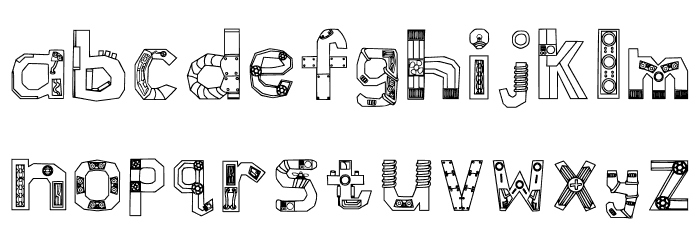 Steampunk Machinery Fon Regular Font LOWERCASE