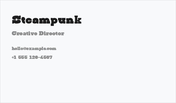 Steampunk Business Card