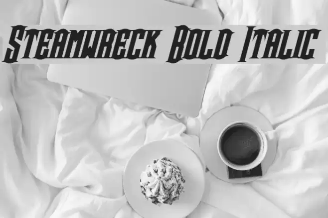 Steamwreck Bold Italic Font examples