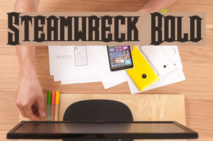 Steamwreck Bold Font examples