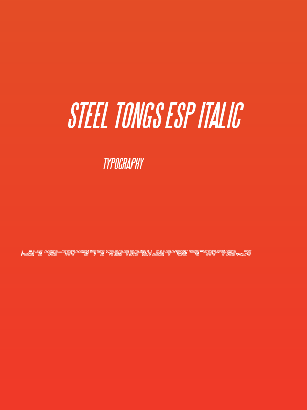 Steel Tongs Esp Italic Poster