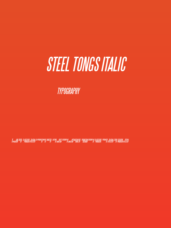 Steel Tongs Italic Poster