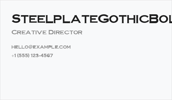 SteelplateGothicBold normal Business Card