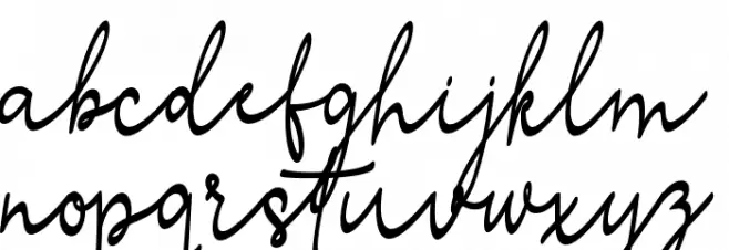 StefianScript Schriftart Kleinbuchstaben