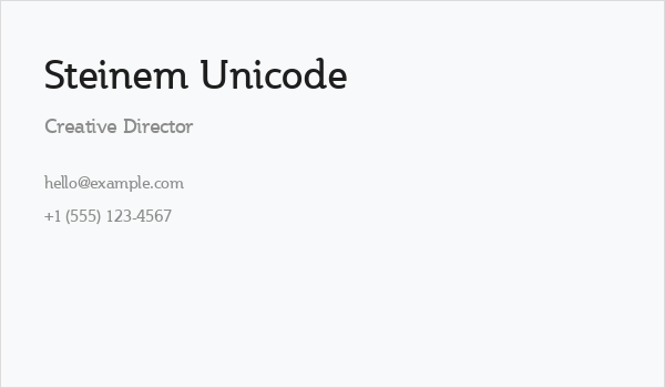 Steinem Unicode Business Card