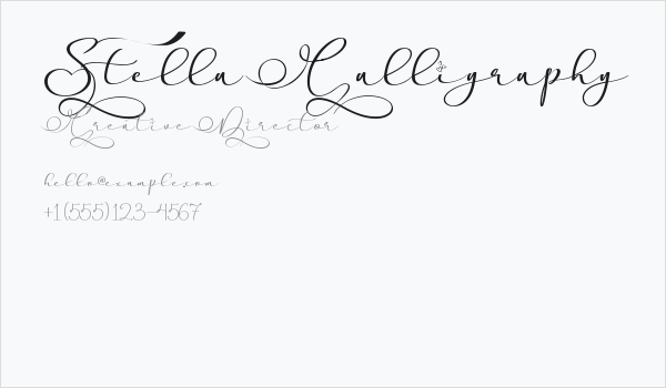 Stella Calligraphy Business Card