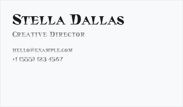 Stella Dallas Business Card