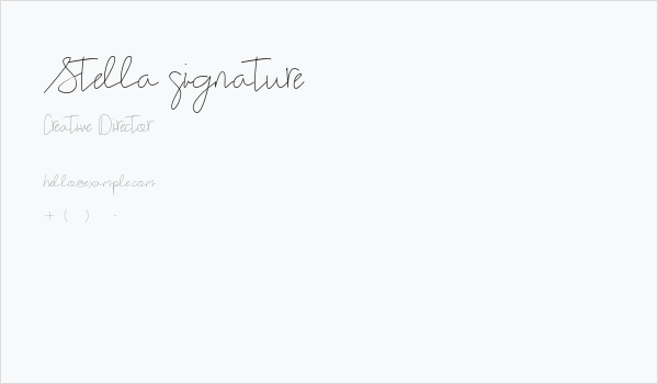 Stella signature Business Card