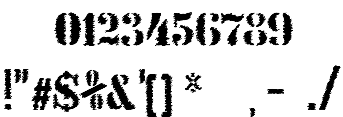 Stenci lIntellecta Trash Free Font OTHER CHARS