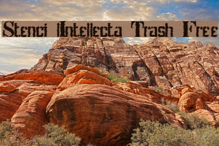 Stenci lIntellecta Trash Free Font examples