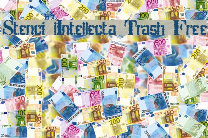 Stenci lIntellecta Trash Free Font examples