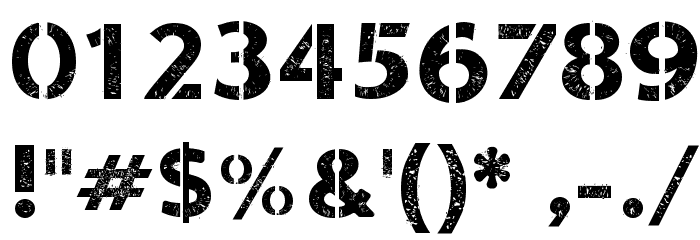 Stencil Army WW I Font OTHER CHARS