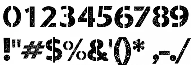 Stencil Army WW I Font OTHER CHARS