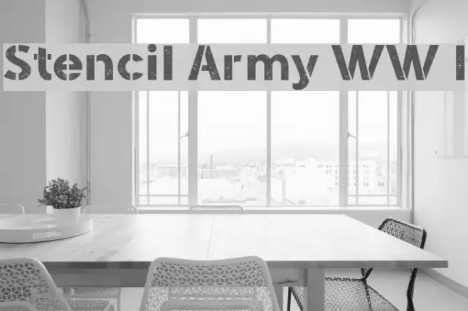 Stencil Army WW I Font examples