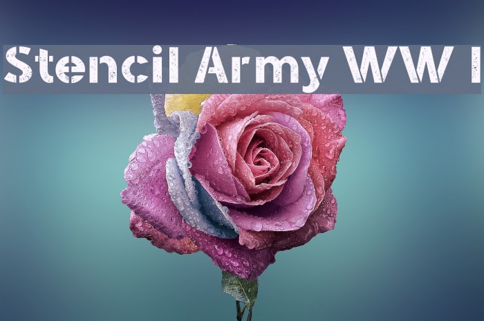 Stencil Army WW I Font examples