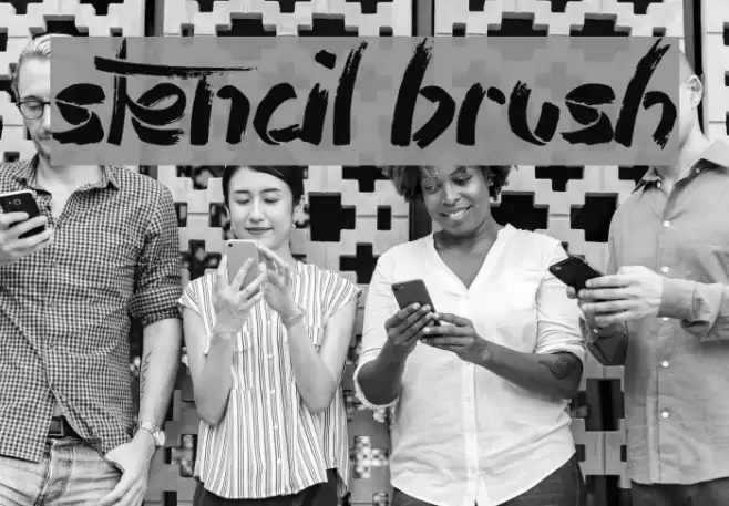 Stencil Brush Font examples