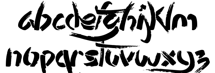 Stencil Brush Caratteri MINUSCOLO