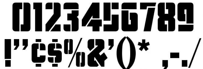 Stencil Camera Font OTHER CHARS