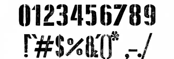 Stencil Cargo Army Font OTHER CHARS