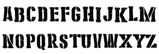 Stencil Cargo Army Шрифта ВЕРХНИЙ