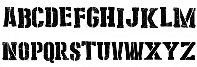Stencil Cargo Army Caratteri MAIUSCOLE