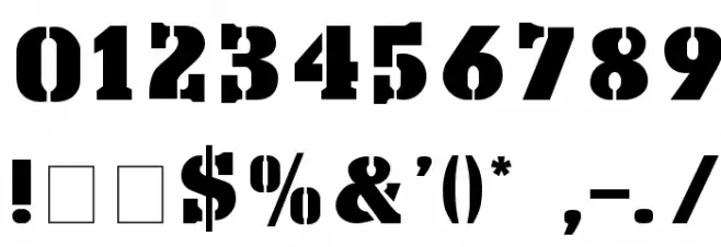Stencil Export Font OTHER CHARS