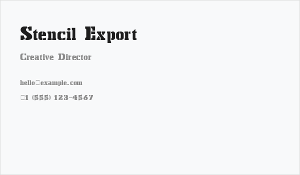 Stencil Export Business Card