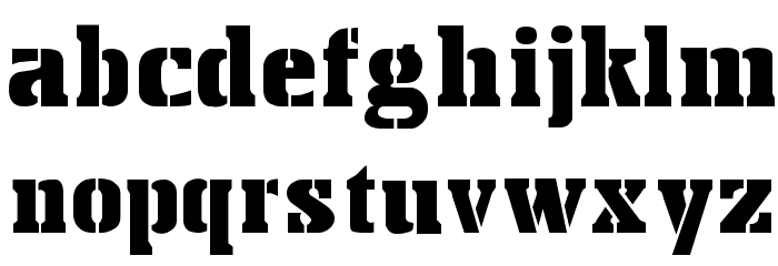 Stencil Export Font LOWERCASE