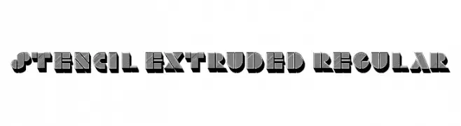 Stencil Extruded Regular  Frei Schriftart Herunterladen