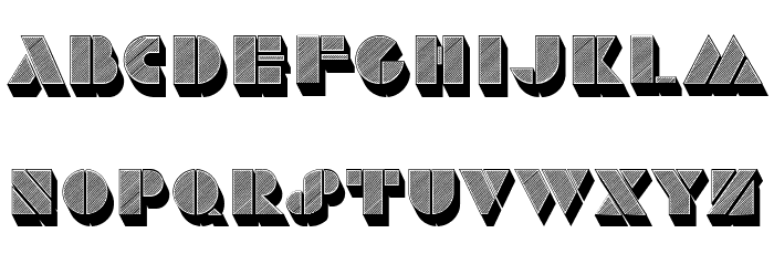 Stencil Extruded Regular Font LOWERCASE