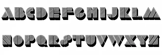Stencil Extruded Regular フォント 小文字