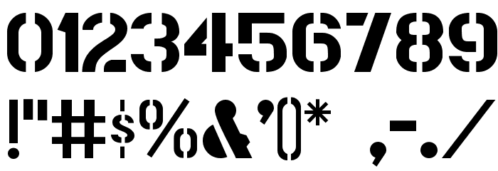 Stencil Gothic Font OTHER CHARS