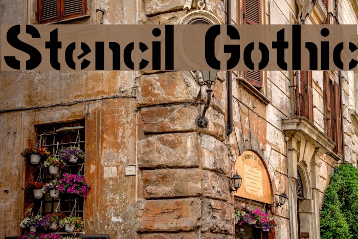 Stencil Gothic Font examples