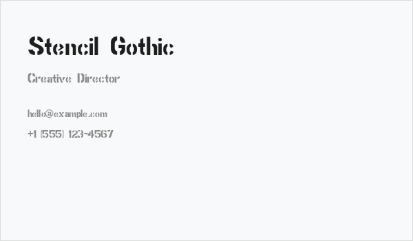 Stencil Gothic Business Card