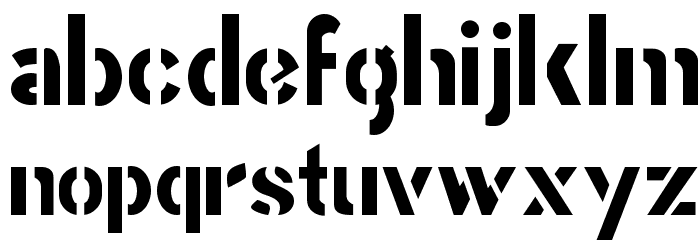 Stencil Gothic Font LOWERCASE