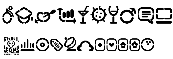 Stencil Icons Font OTHER CHARS