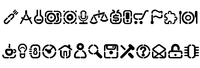 Stencil Icons Font LOWERCASE