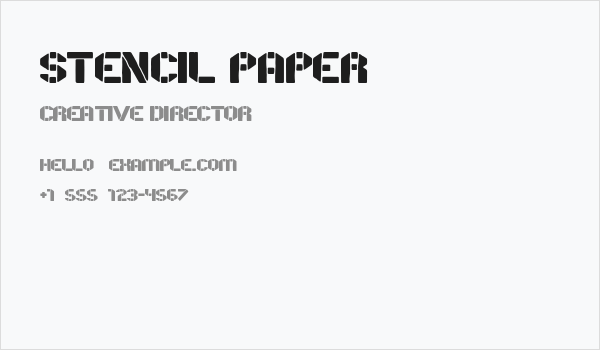Stencil Paper Business Card