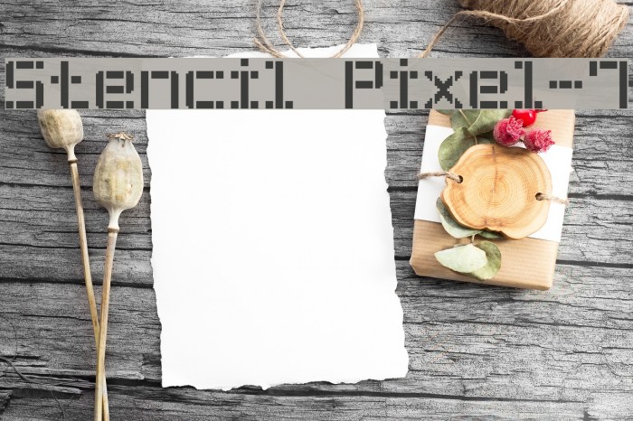 Stencil Pixel-7 Font examples