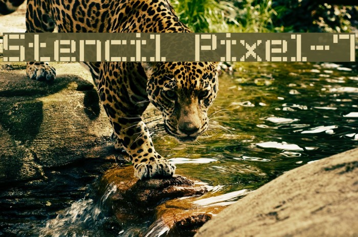Stencil Pixel-7 Font examples