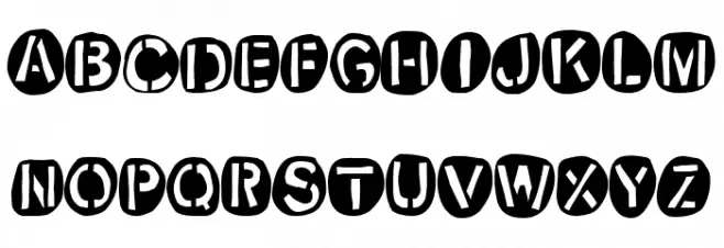 Stencil Redondo फ़ॉन्ट लोअरकेस