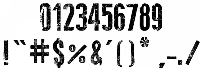 Stencil Style New Font OTHER CHARS