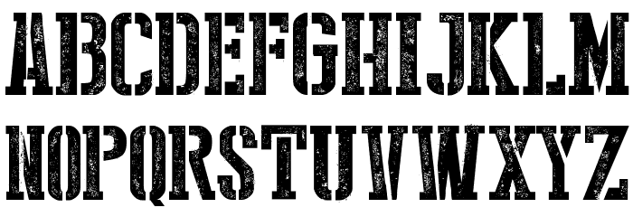 Stencil Style New Font LOWERCASE