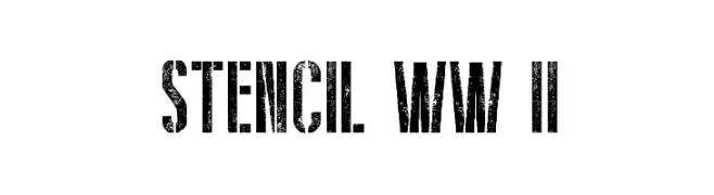 Stencil WW II  Frei Schriftart Herunterladen