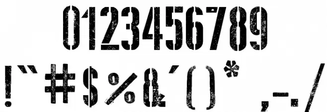 Stencil WW II Font OTHER CHARS