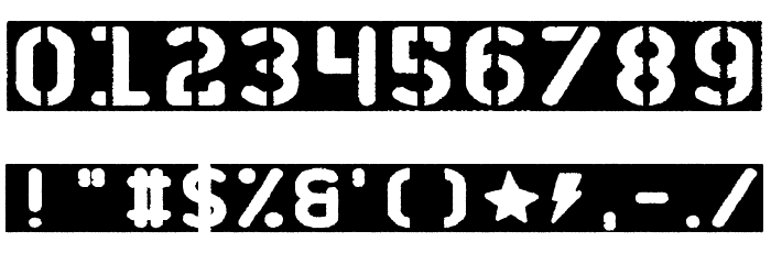 Stencil of Destiny Font OTHER CHARS